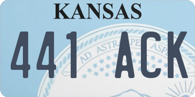 KS license plate 441ACK