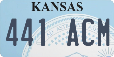 KS license plate 441ACM