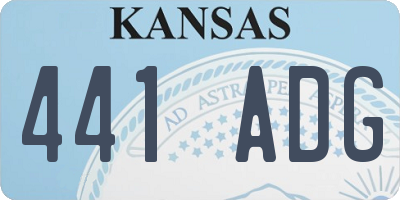 KS license plate 441ADG