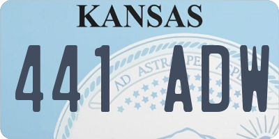 KS license plate 441ADW