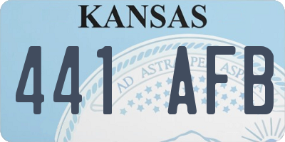 KS license plate 441AFB