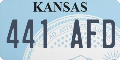 KS license plate 441AFD