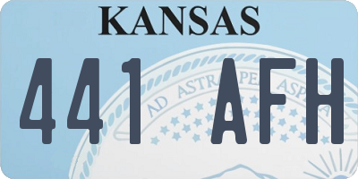 KS license plate 441AFH