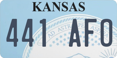 KS license plate 441AFO