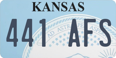 KS license plate 441AFS