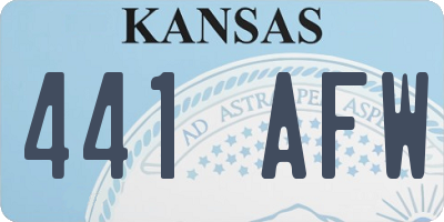 KS license plate 441AFW