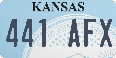 KS license plate 441AFX
