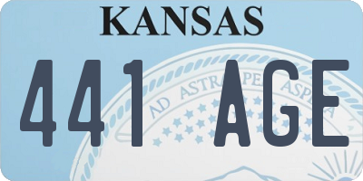 KS license plate 441AGE