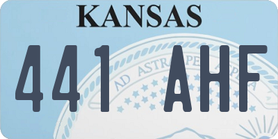 KS license plate 441AHF