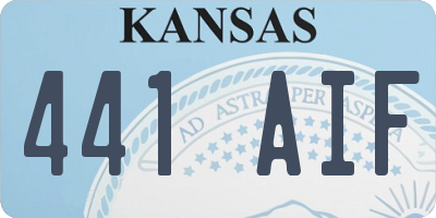 KS license plate 441AIF
