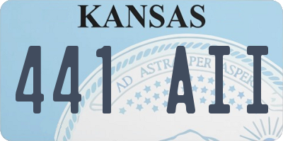 KS license plate 441AII