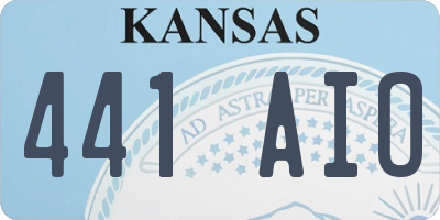 KS license plate 441AIO