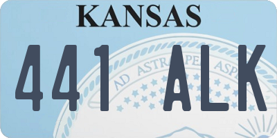 KS license plate 441ALK