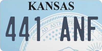 KS license plate 441ANF
