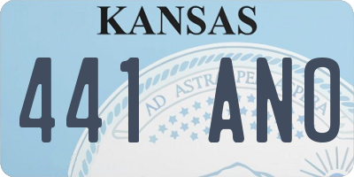 KS license plate 441ANO