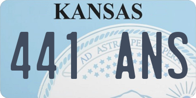 KS license plate 441ANS