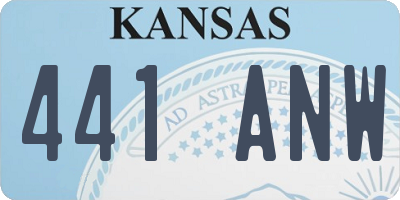 KS license plate 441ANW