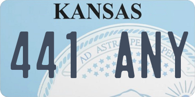 KS license plate 441ANY