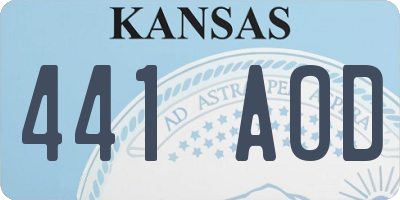 KS license plate 441AOD