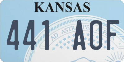 KS license plate 441AOF