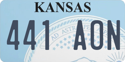 KS license plate 441AON