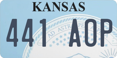 KS license plate 441AOP