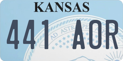 KS license plate 441AOR