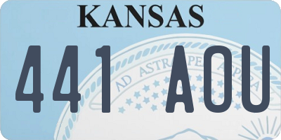 KS license plate 441AOU
