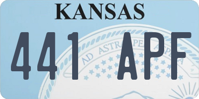 KS license plate 441APF