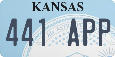 KS license plate 441APP