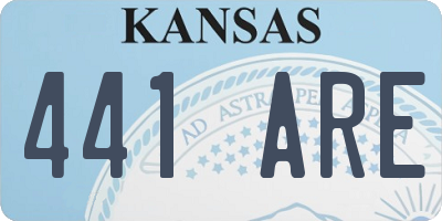 KS license plate 441ARE