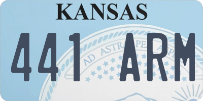 KS license plate 441ARM