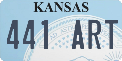 KS license plate 441ART
