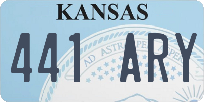 KS license plate 441ARY