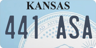 KS license plate 441ASA