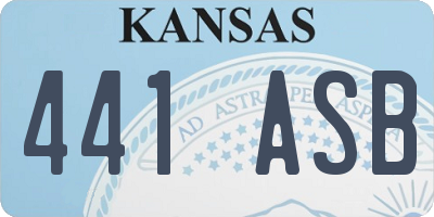 KS license plate 441ASB