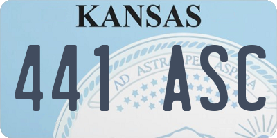 KS license plate 441ASC