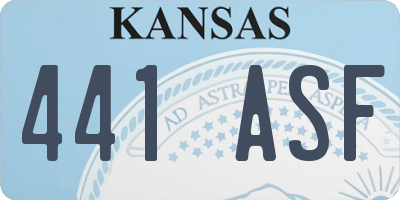 KS license plate 441ASF