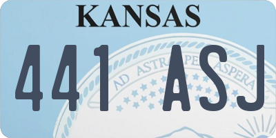 KS license plate 441ASJ