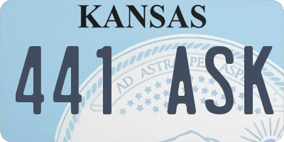 KS license plate 441ASK