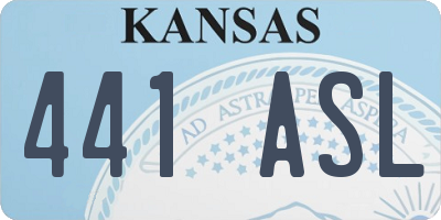 KS license plate 441ASL