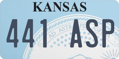 KS license plate 441ASP