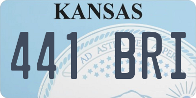 KS license plate 441BRI