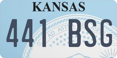 KS license plate 441BSG