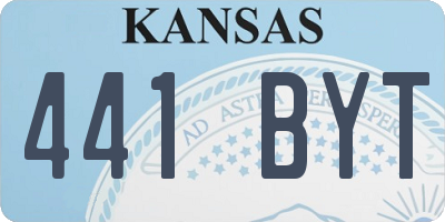 KS license plate 441BYT