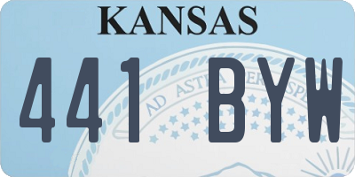 KS license plate 441BYW