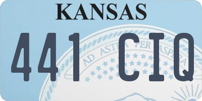 KS license plate 441CIQ