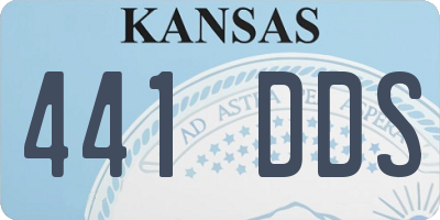KS license plate 441DDS