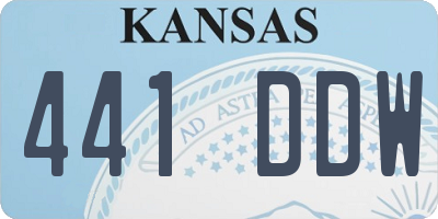 KS license plate 441DDW