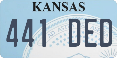 KS license plate 441DED